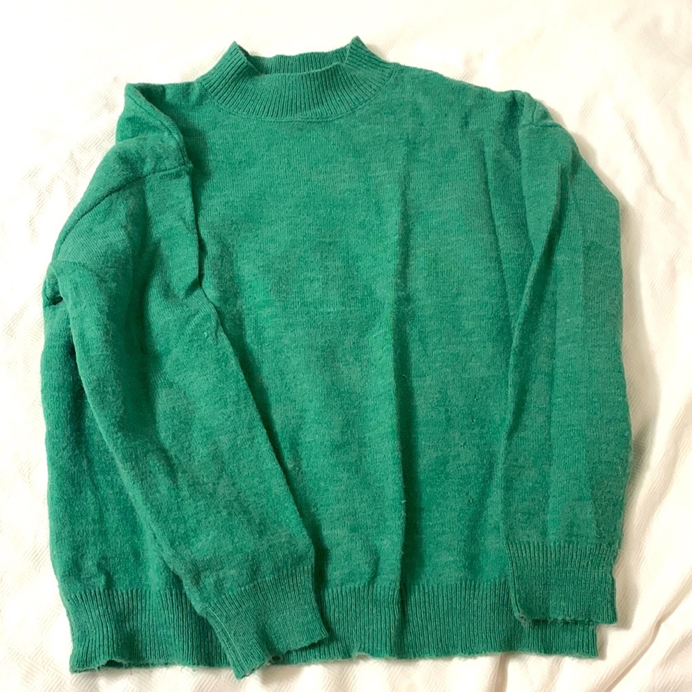 Green Mockneck  Sweater
